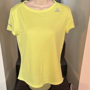 Adidas neon yellow exercise top SM